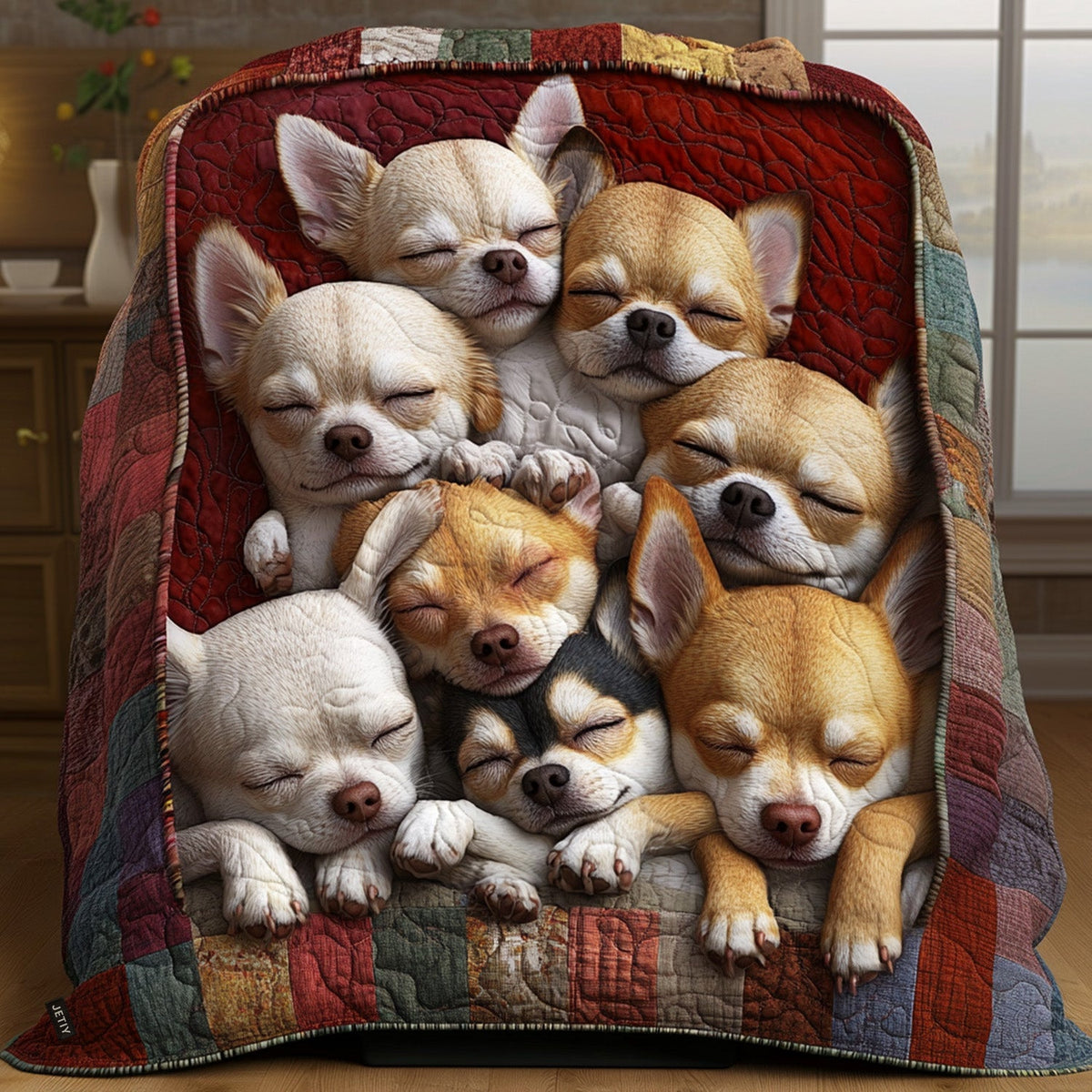 Charming Chihuahuas Quilted Blanket VTQ-Myprintsy