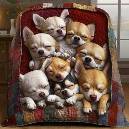 Charming Chihuahuas Quilted Blanket VTQ-Myprintsy