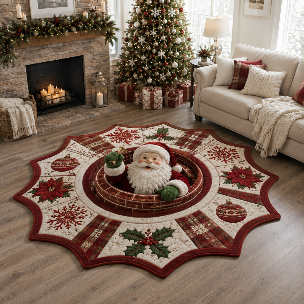 Charming Santa Claus Custom Shape Area Rug VTQ-Myprintsy