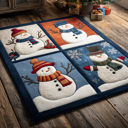 Checker Snowman Blocks Area Rug VTQ-Myprintsy