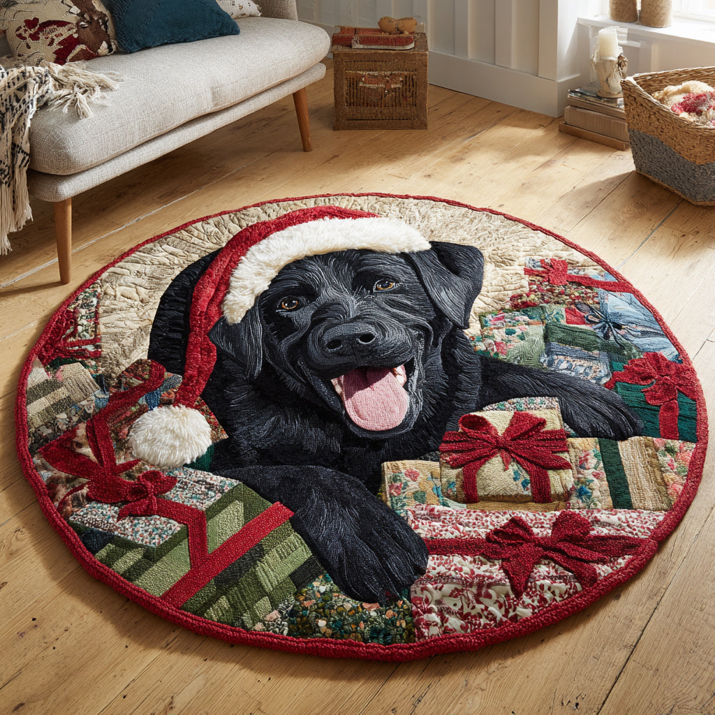 Cheer Black Lab Round Carpet VTQ-Myprintsy