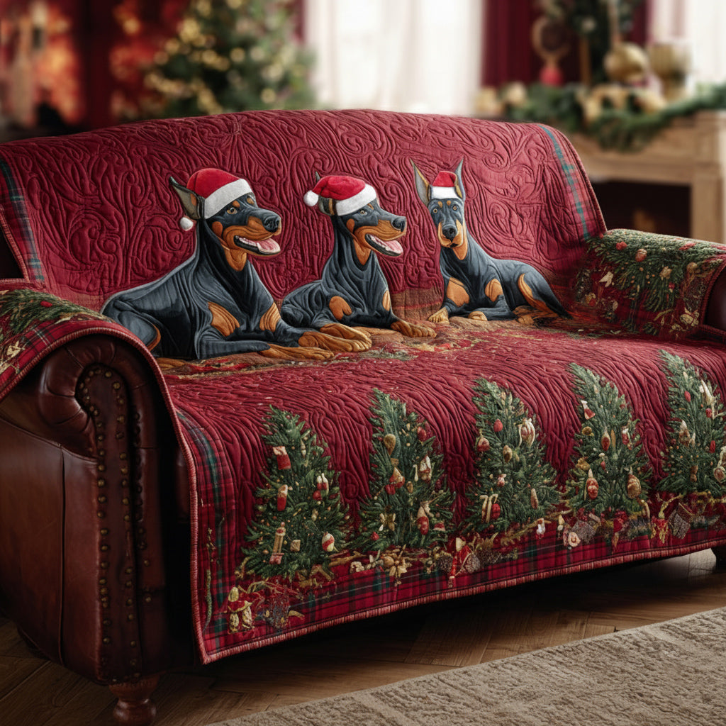 Cheer Doberman Quilted Sofa Cover VTQ-Myprintsy