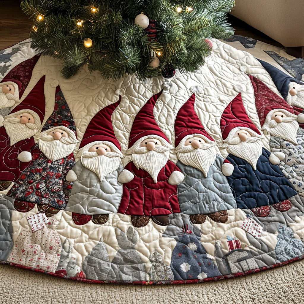 Cheerful Chums Quilted Christmas Tree Skirt-Myprintsy