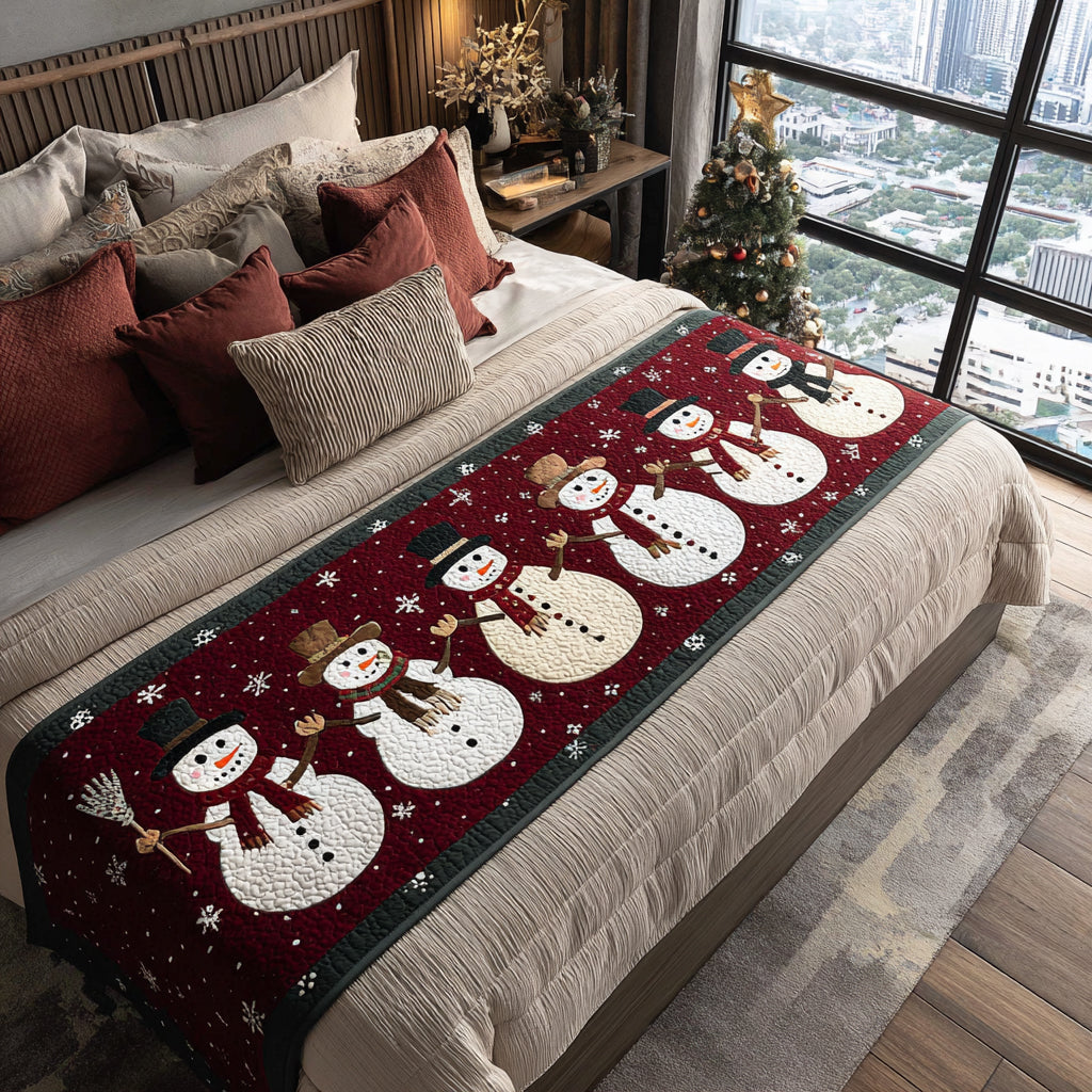 Cheerful Frost Friends Quilted Bed Runner VTQ-Myprintsy