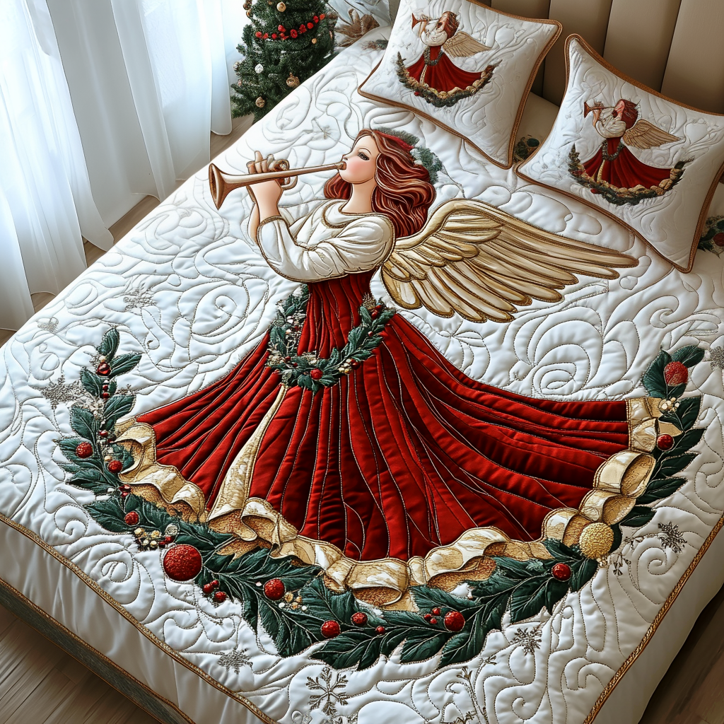 Cherished Christmas -Piece Quilted Bedding Set VTQ-Myprintsy