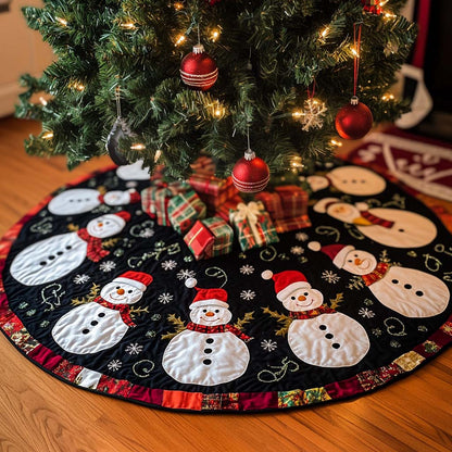 Chilly Cheer Christmas Quilted Tree Skirt-Myprintsy