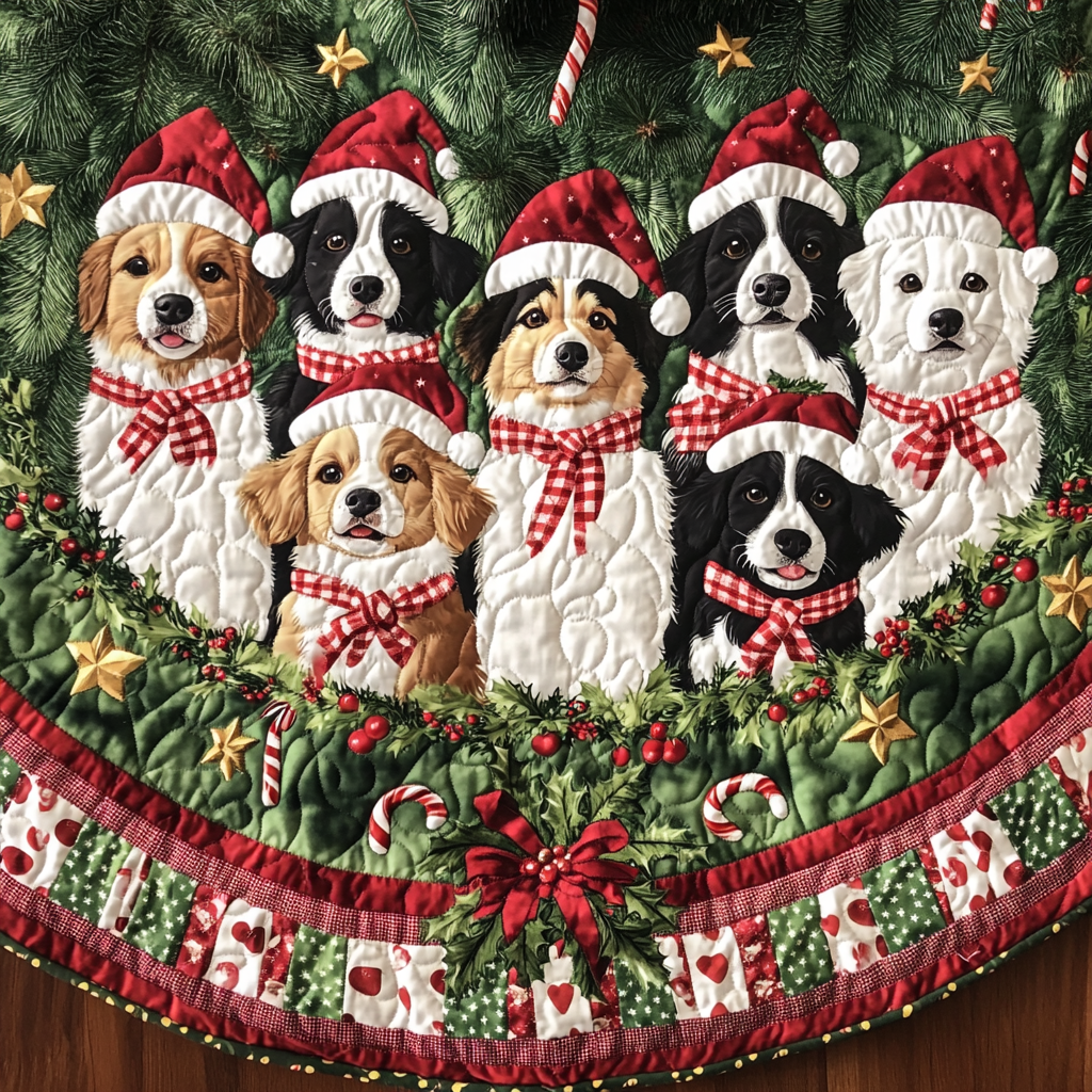 Christmas Australian Shepard Christmas Quilted Tree Skirt VTQ-Myprintsy