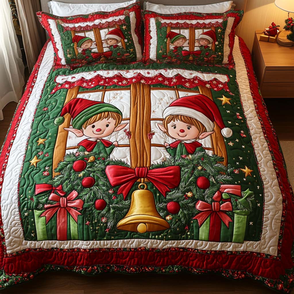 Christmas Bells -Piece Quilted Bedding Set VTQ-Myprintsy