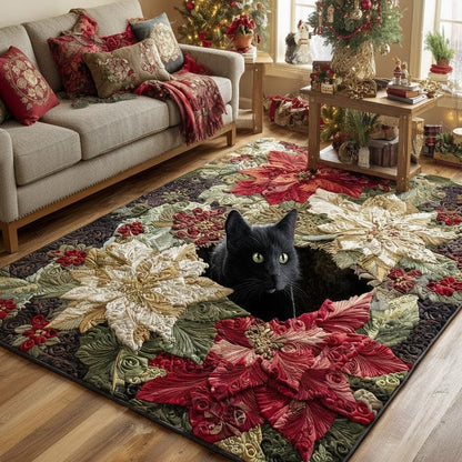 Christmas Black Cat Surprise Area Rug VTQ-Myprintsy