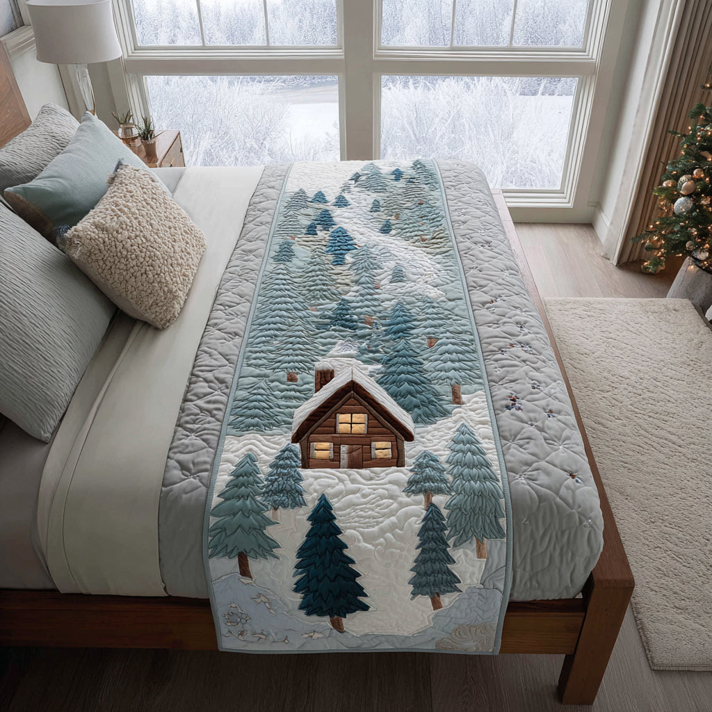 Christmas Cabin Quilted Bed Runner VTQ-Myprintsy