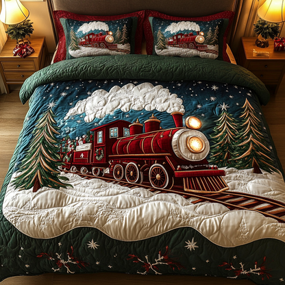 Christmas Caboose -Piece Quilted Bedding Set VH VTQ-Myprintsy