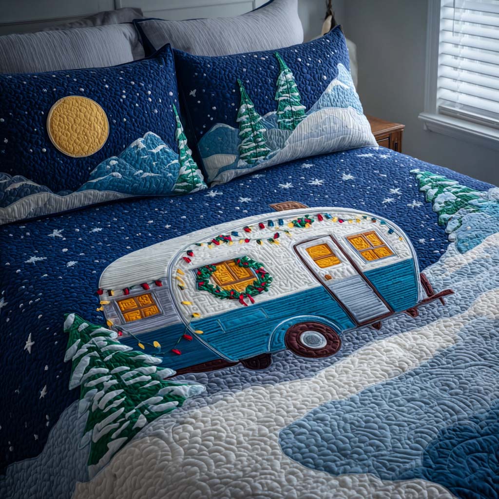 Christmas Camp Glow -Piece Quilted Bedding Set VTQ-Myprintsy