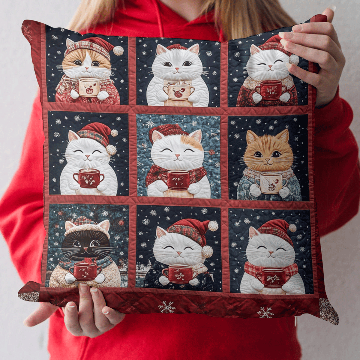 Christmas Cats Quilted Pillow Case VTQ-Myprintsy