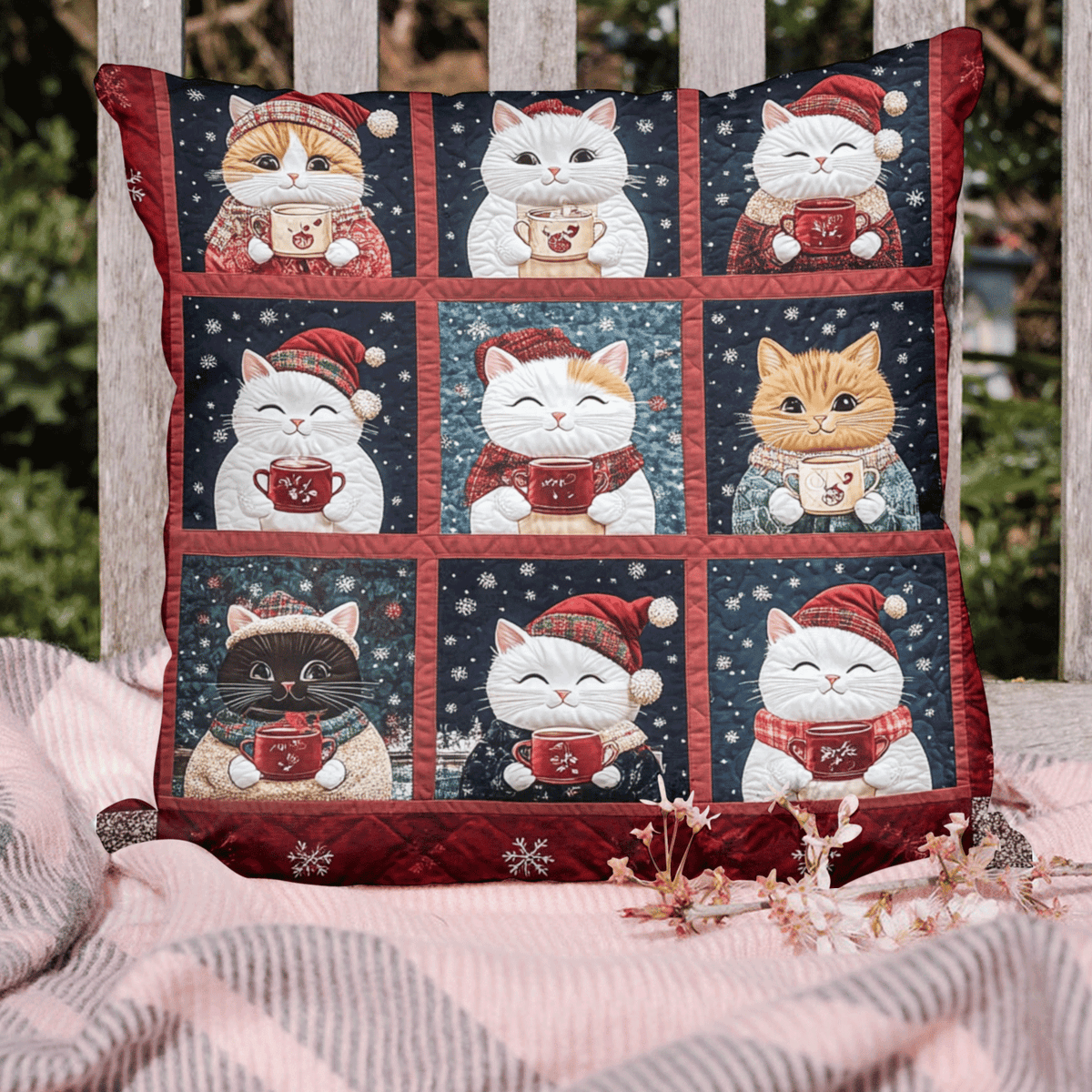 Christmas Cats Quilted Pillow Case VTQ-Myprintsy