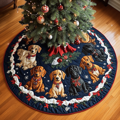 Christmas Dachshund Christmas Quilted Tree Skirt VTQ-Myprintsy