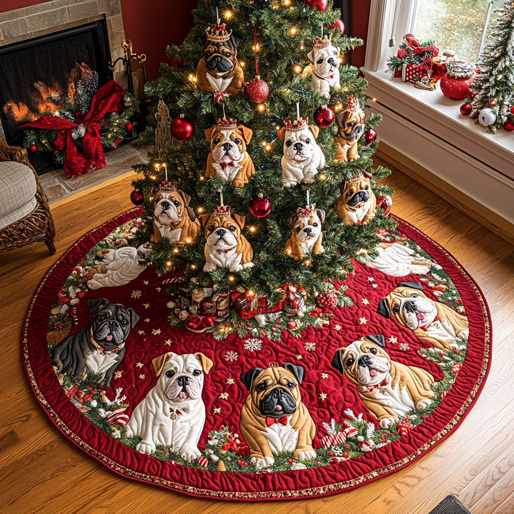 Christmas Dog Christmas Quilted Tree Skirt VT-Myprintsy