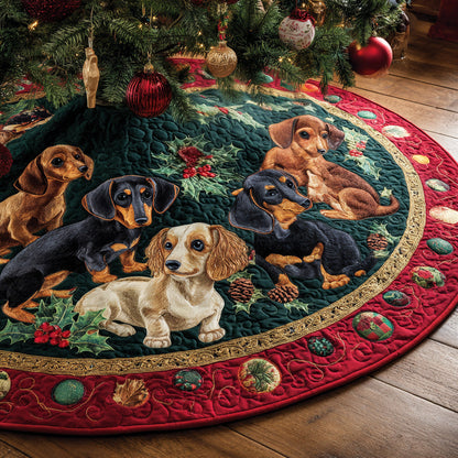 Christmas Dog Christmas Quilted Tree Skirt VT-Myprintsy