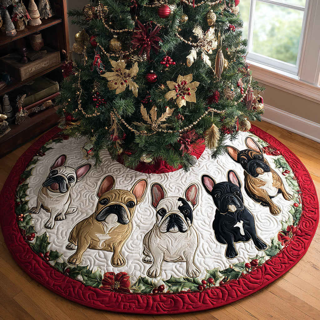 Christmas Dog Christmas Quilted Tree Skirt VT-Myprintsy