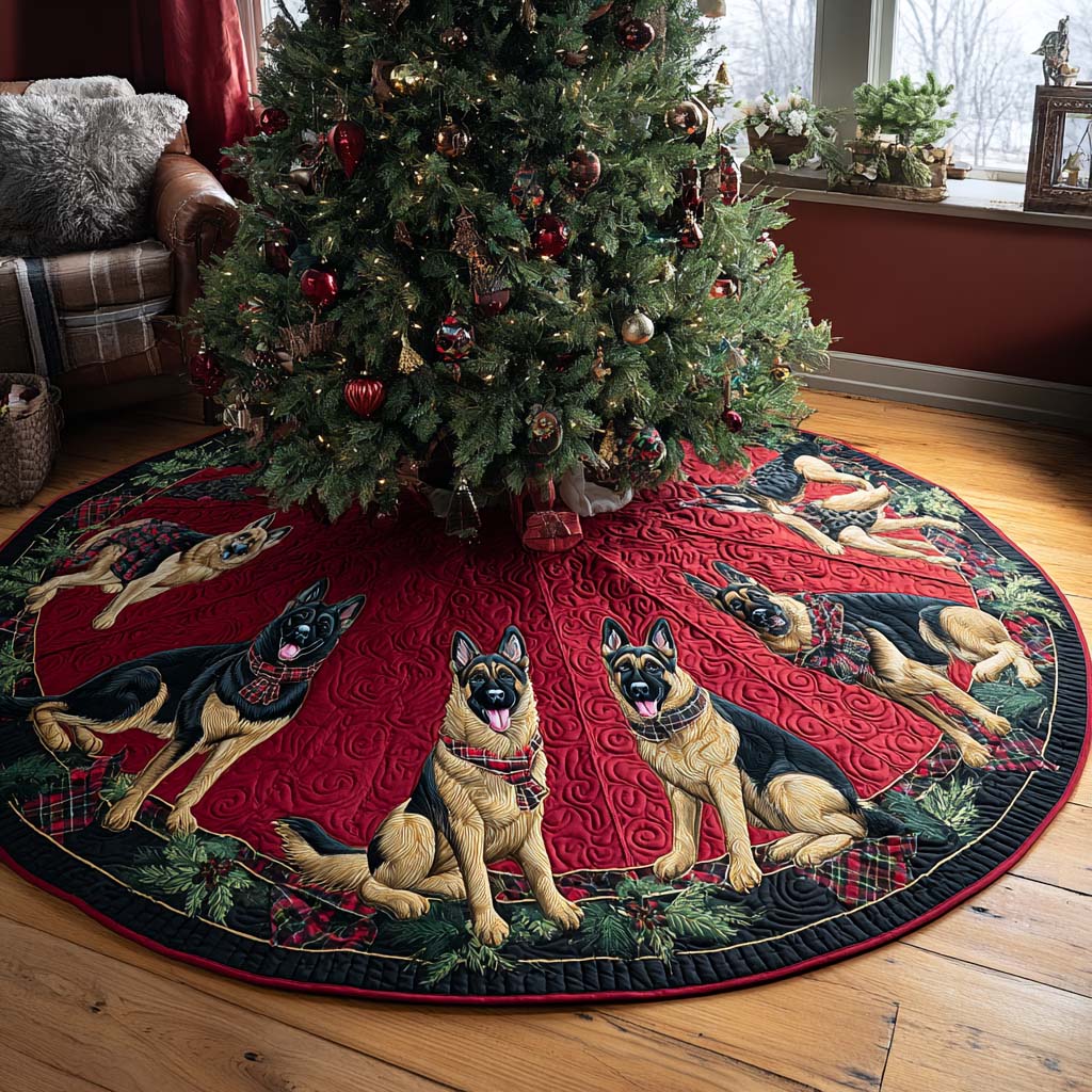 Christmas Dog Christmas Quilted Tree Skirt VT-Myprintsy