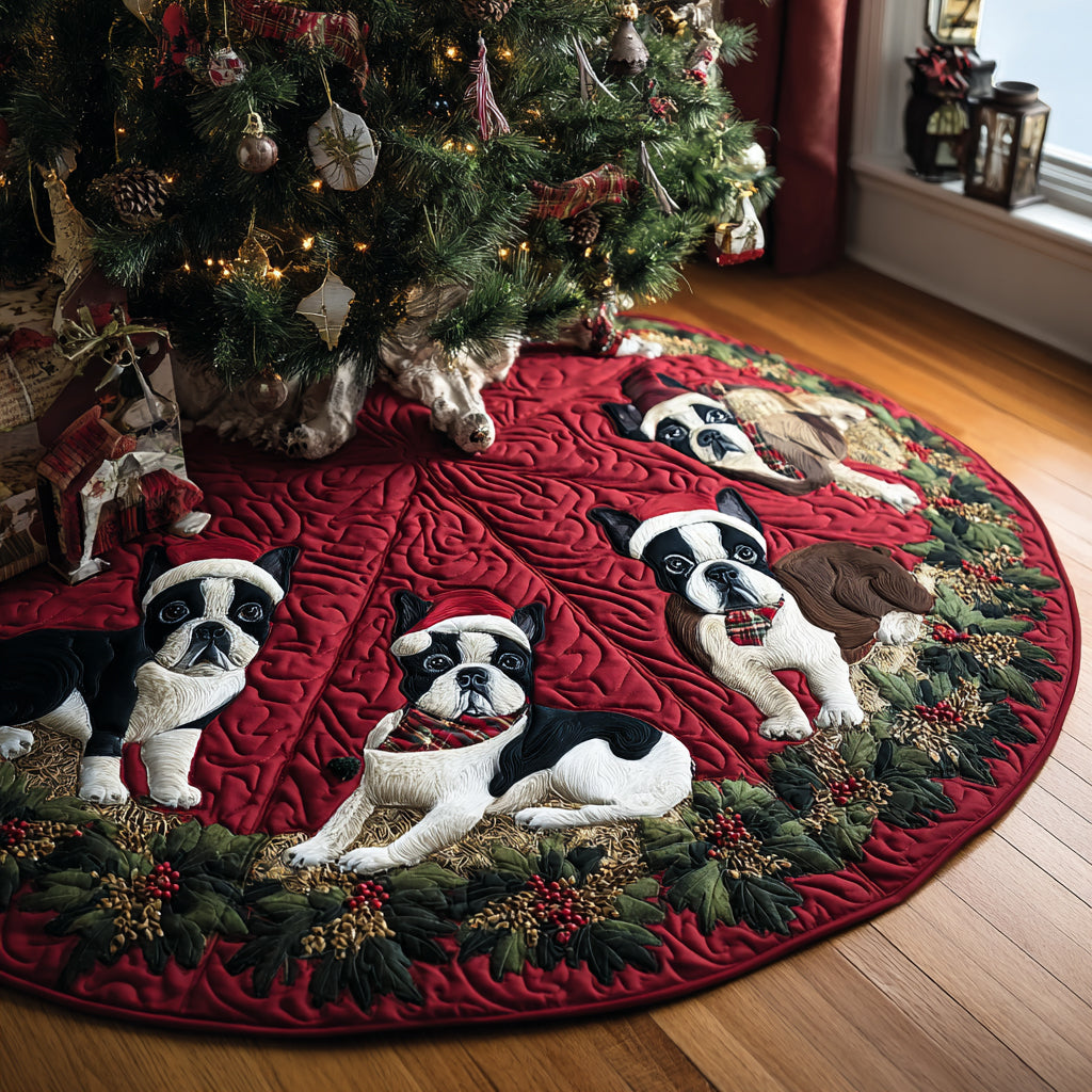 Christmas Dog Christmas Quilted Tree Skirt VT-Myprintsy