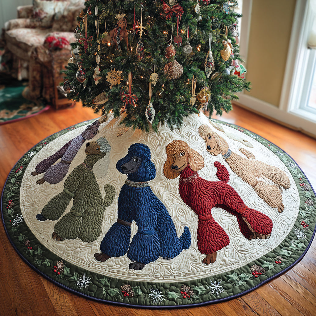 Christmas Dog Christmas Quilted Tree Skirt VT-Myprintsy