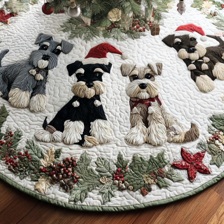 Christmas Dog Christmas Quilted Tree Skirt VT-Myprintsy
