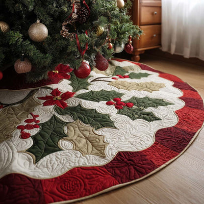 Christmas Eve Sparkle Christmas Quilted Tree Skirt-Myprintsy