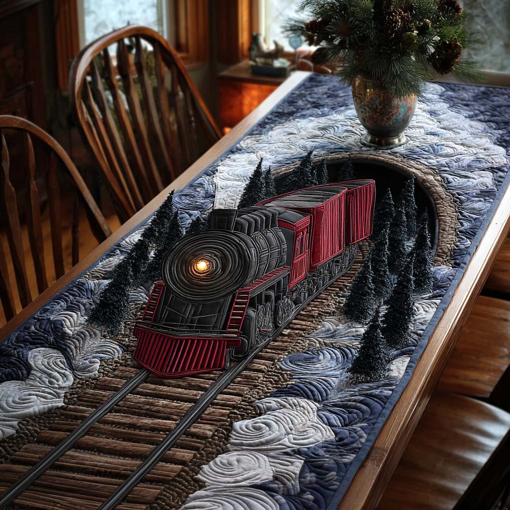 Christmas Express Line Quilted Table Runner VTQ-Myprintsy