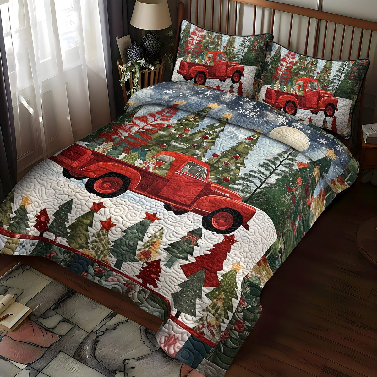 Christmas Express -Piece Quilted Bedding Set VTQ-Myprintsy