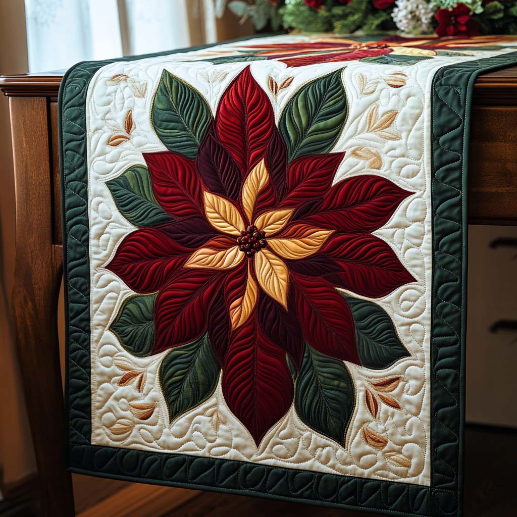 Christmas Flower Quilted Table Runner VTQ-Myprintsy