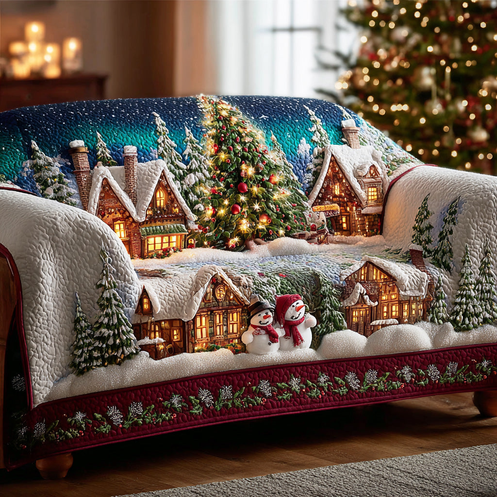 Christmas Glow Valley Quilted Sofa Cover VTQ-Myprintsy