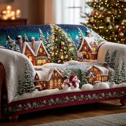 Christmas Glow Valley Quilted Sofa Cover VTQ-Myprintsy