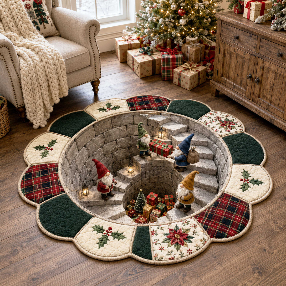 Christmas Gnome Custom Shape Area Rug VTQ-Myprintsy
