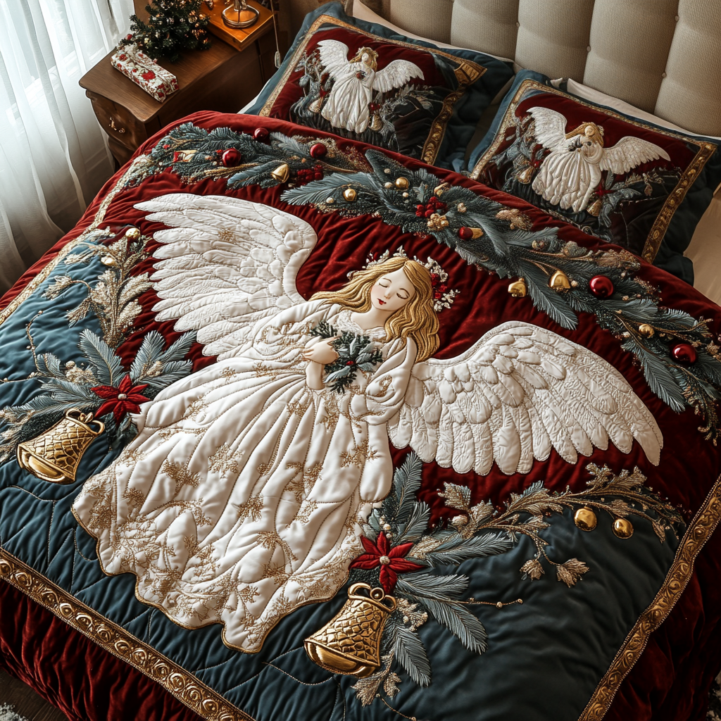 Christmas Heralds -Piece Quilted Bedding Set VTQ-Myprintsy
