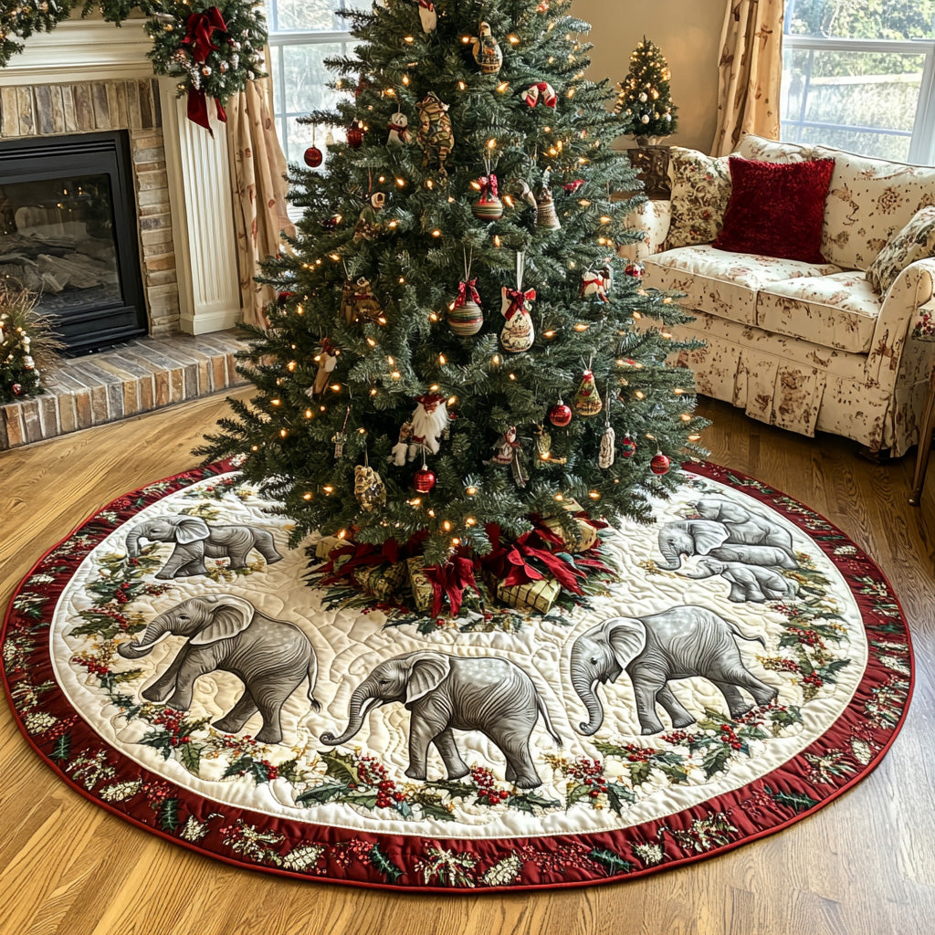 Christmas Herd Quilted Christmas Tree Skirt-Myprintsy
