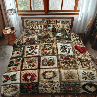 Christmas Kaleidoscope -Piece Quilted Bedding Set VTQ-Myprintsy