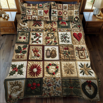 Christmas Kaleidoscope -Piece Quilted Bedding Set VTQ-Myprintsy
