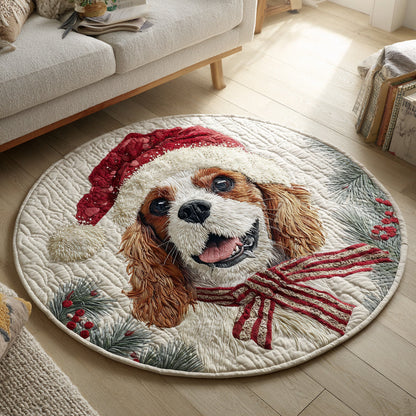 Christmas King Charles Quilted Round Mat VTQ-Myprintsy