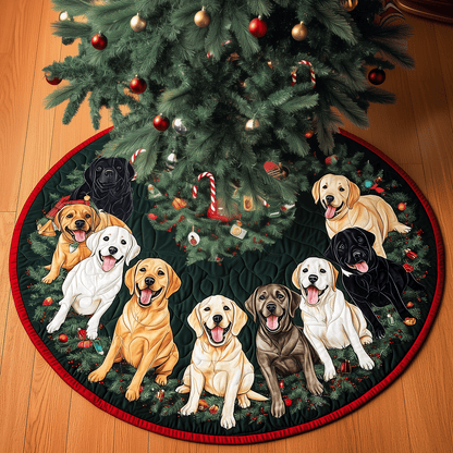 Christmas Labrador Quilted Christmas Tree Skirt-Myprintsy