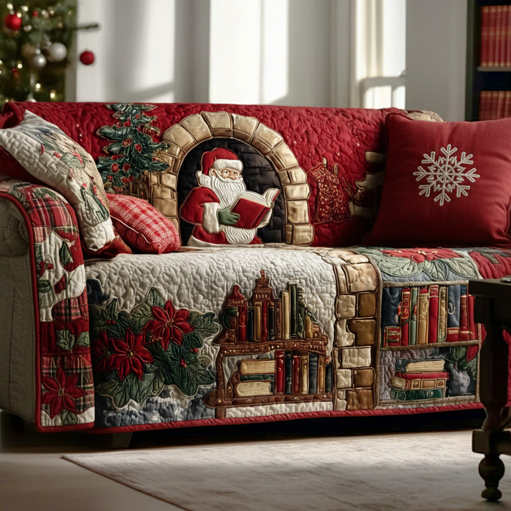 Christmas Library Quilted Sofa Cover VTQ-Myprintsy