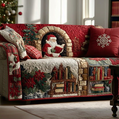 Christmas Library Quilted Sofa Cover VTQ-Myprintsy