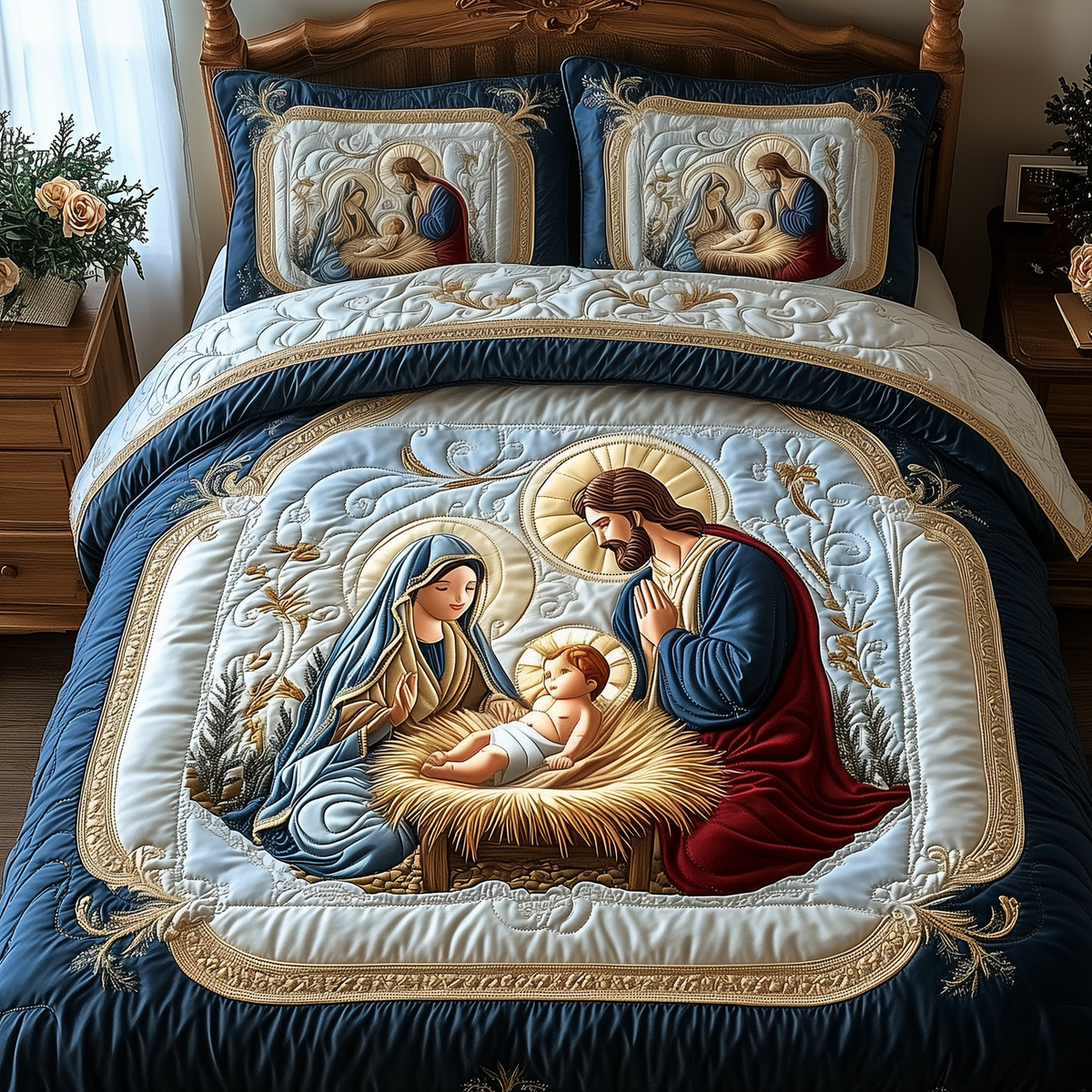 Christmas -Piece Quilted Bedding Set VTQ-Myprintsy