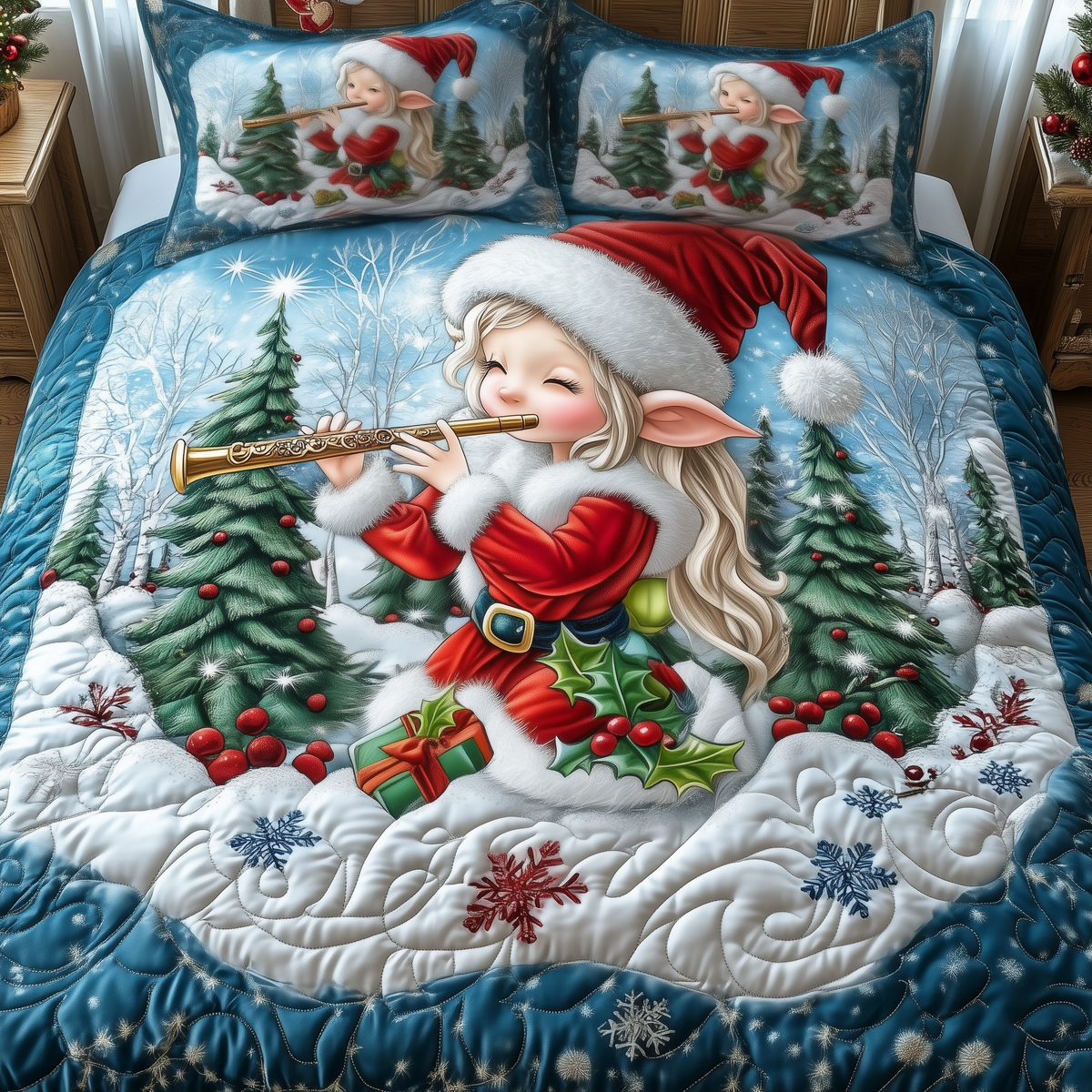Christmas -Piece Quilted Bedding Set VTQ-Myprintsy
