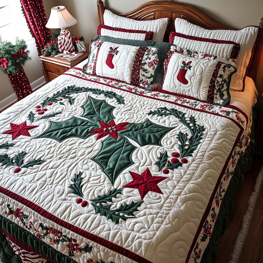 Christmas -Piece Quilted Bedding Set VTQ-Myprintsy