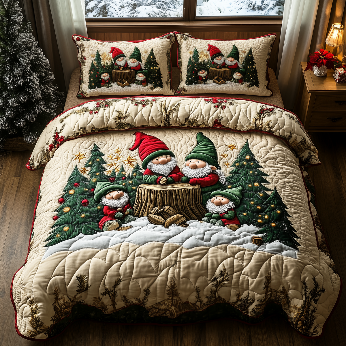Christmas -Piece Quilted Bedding Set VTQ-Myprintsy