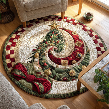 Christmas Pine Quilted Round Mat VTQ-Myprintsy