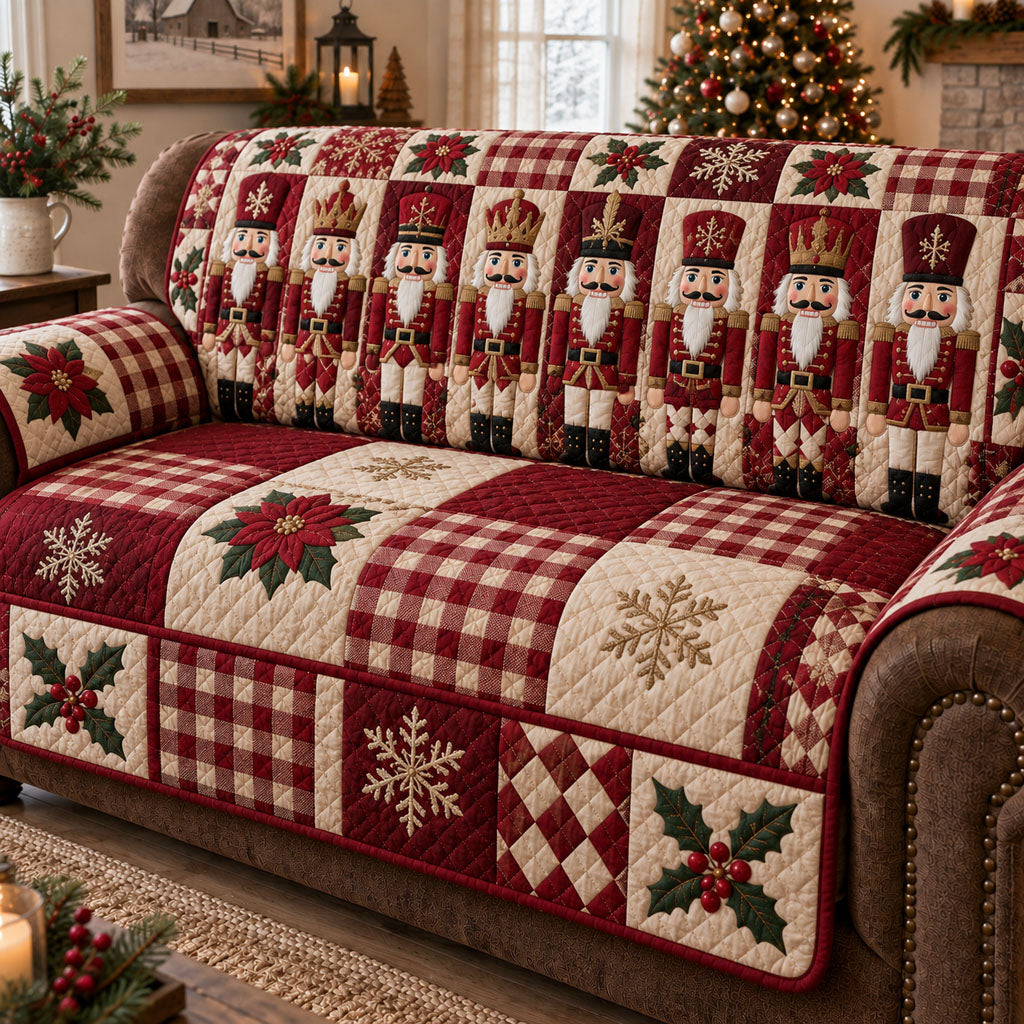 Christmas Plaid Treasures Quilted Sofa Cover VTQ-Myprintsy