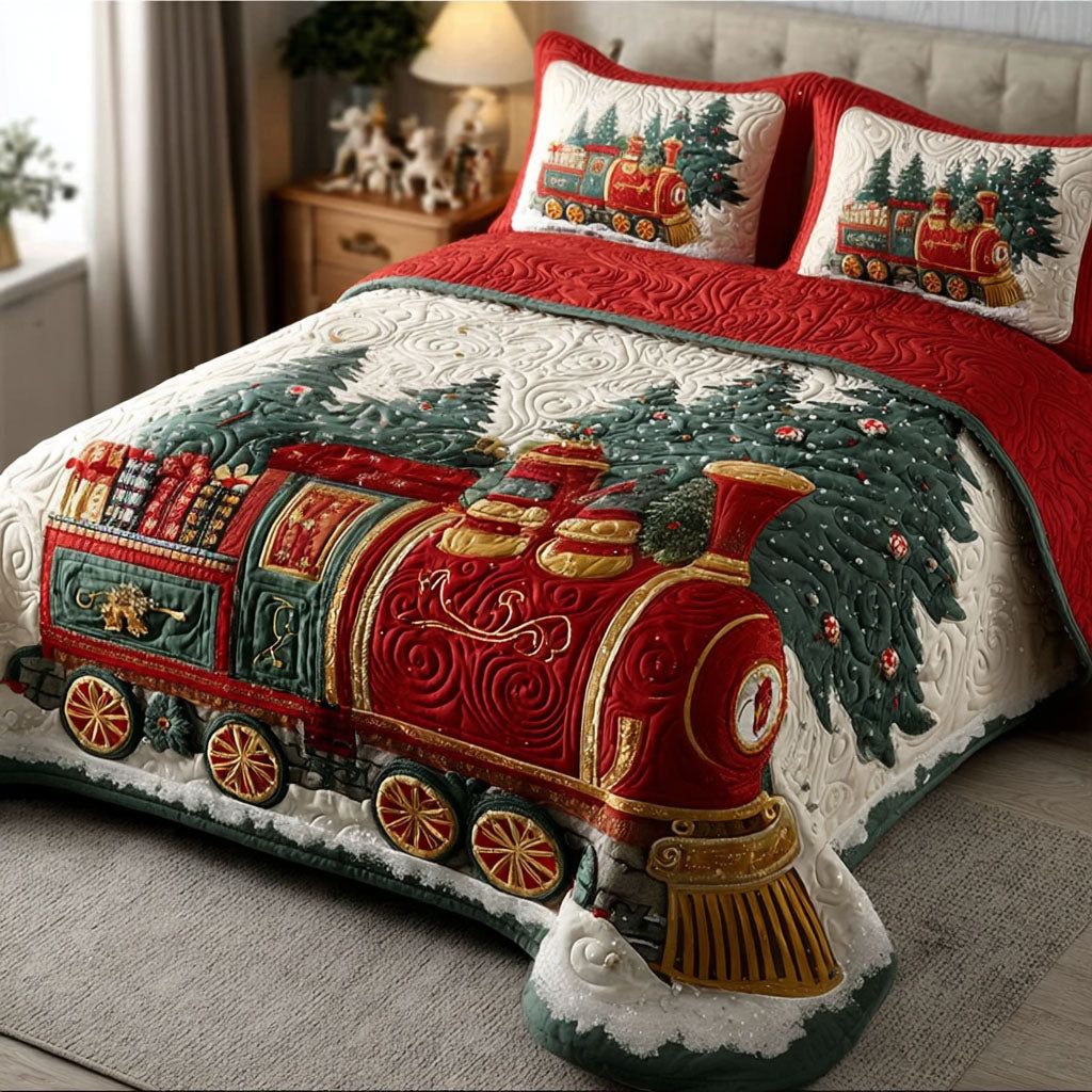 Christmas Polar Express -Piece Quilted Bedding Set VTQ-Myprintsy