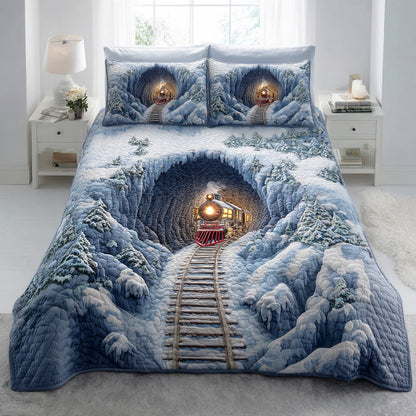 Christmas Railway Dreams -Piece Quilted Bedding Set VTQ-Myprintsy
