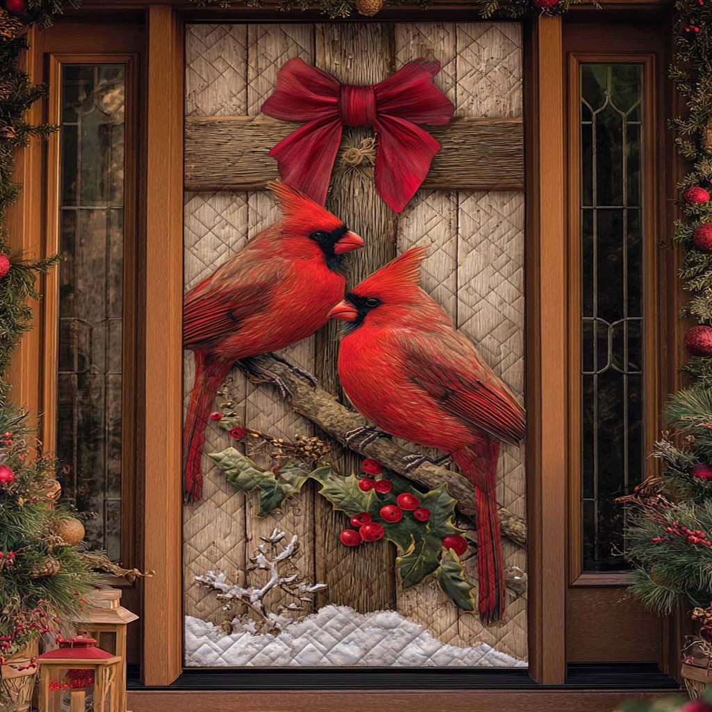 Christmas Ribbon Pair Quilted Door Cover VTQ-Myprintsy